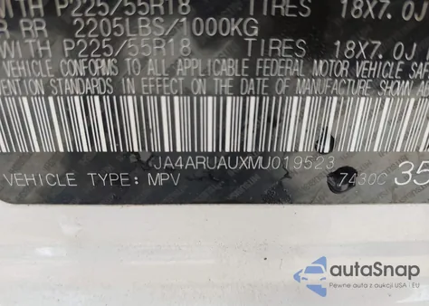 2021 Mitsubishi Outlander Sport 2.0 Be Awc/2.0 Es Awc/2.0 Le Awc/2.0 Se Awc из США, поврежденный, VIN JA4ARUAUXMU019523